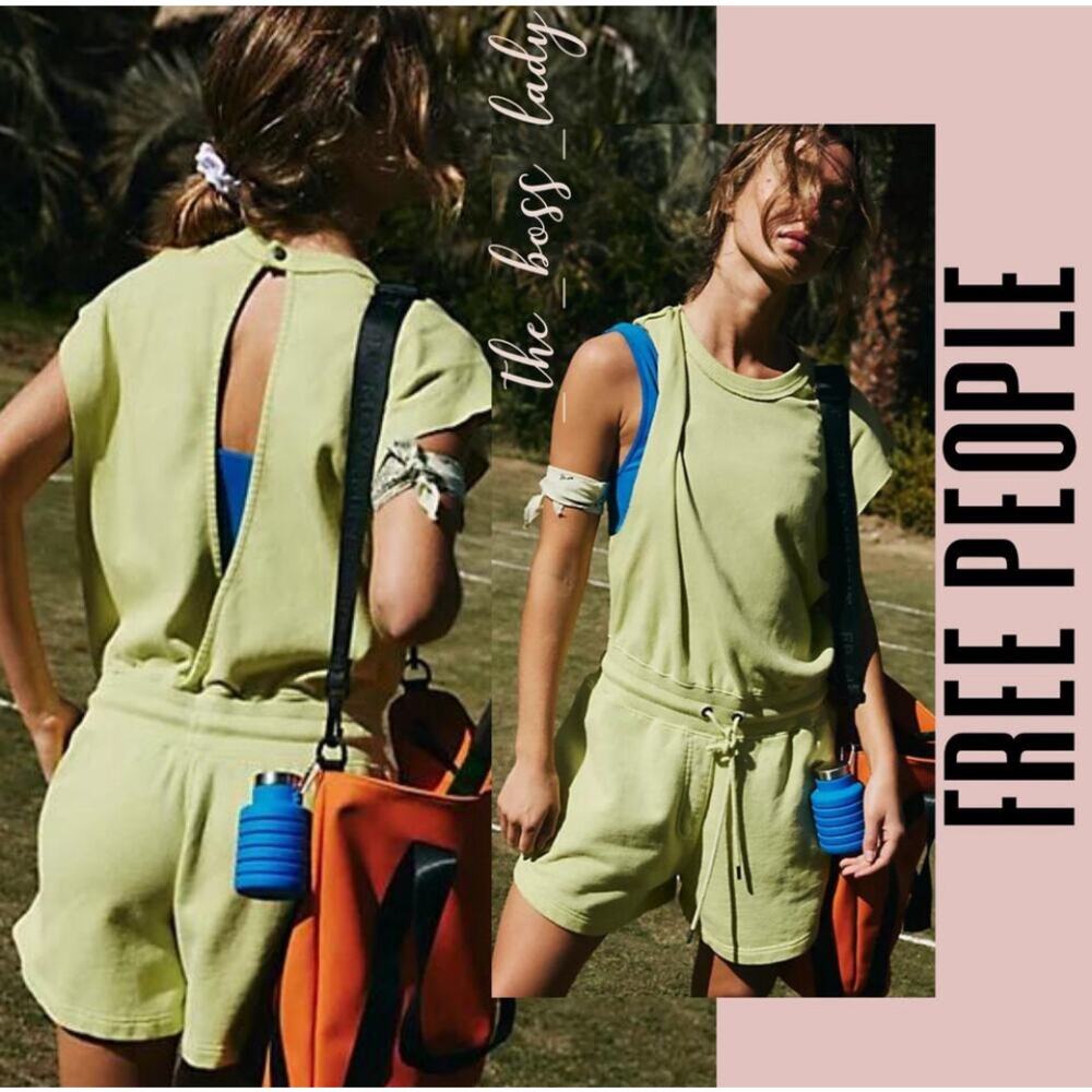 Free People Lime Green Sleeveless Romper